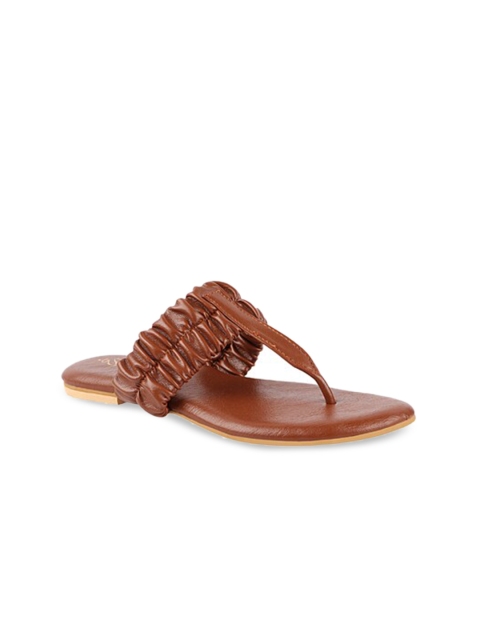 

THE WHITE POLE Women Brown Ethnic T-Strap Flats