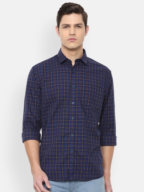 

Louis Philippe Sport Men Navy Blue Slim Fit Checked Cotton Casual Shirt