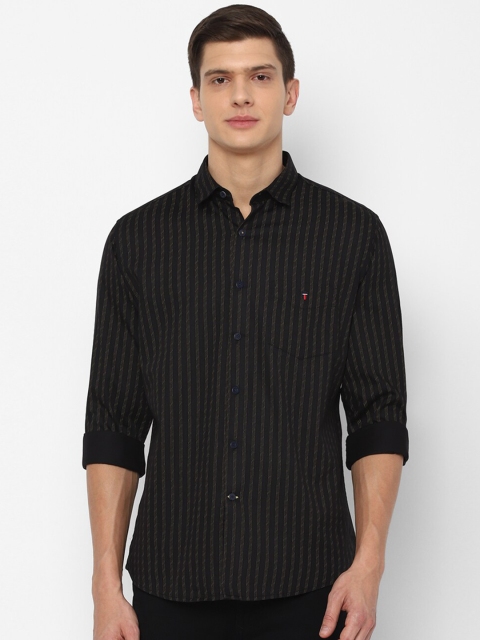 

Louis Philippe Sport Men Black Slim Fit Grid Vertical Striped Pure Cotton Casual Shirt