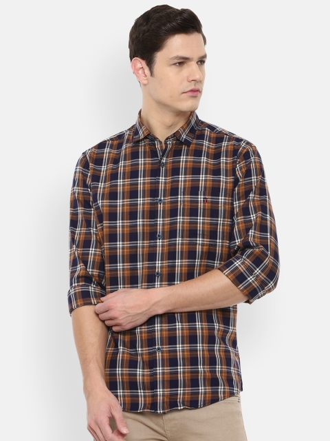 

Louis Philippe Sport Men Navy Blue Slim Fit Tartan Checked Cotton Casual Shirt