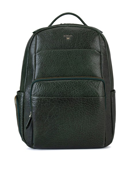 

Da Milano Unisex Green Leather Backpack