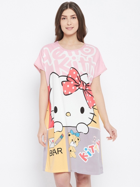 

Camey Pink & White Printed Nightdress