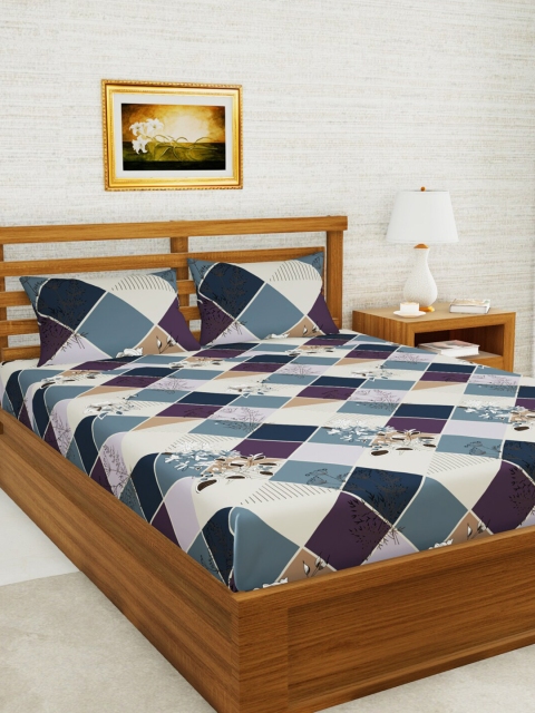 

BIANCA Multi Geometric Printed 152 TC Double Queen Bedsheet with 2 Pillow Covers