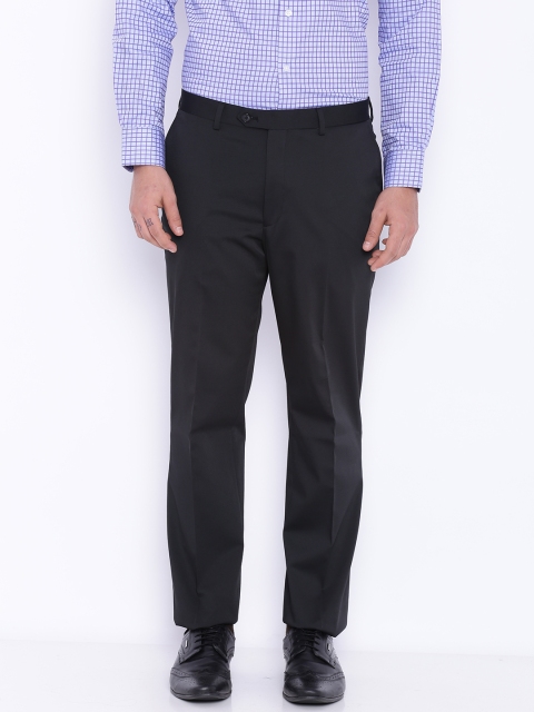 

SUITLTD Men Black Slim Fit Solid Formal Trousers