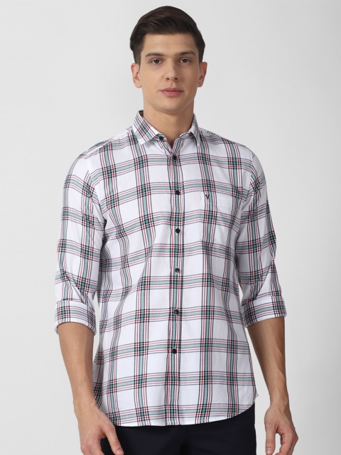 

Van Heusen Sport Men White Slim Fit Tartan Checks Cotton Checked Casual Shirt