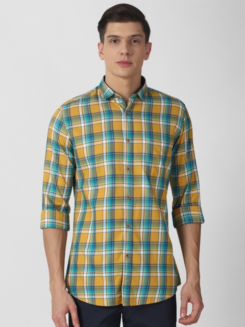 

Van Heusen Sport Men Yellow Slim Fit Checked Casual Shirt