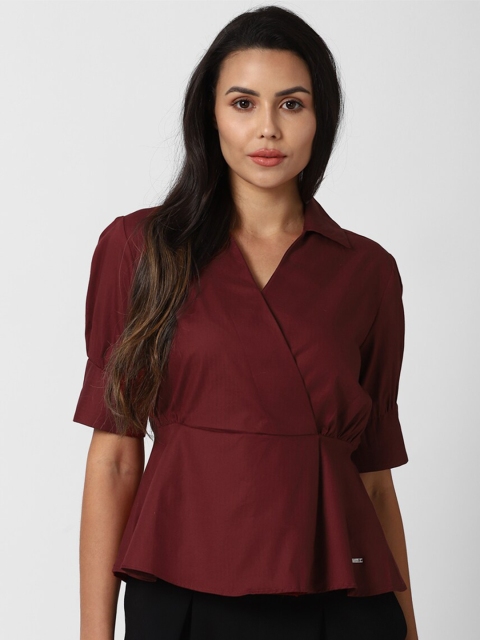 

Van Heusen Woman Women Slim Fit Maroon Casual Shirt