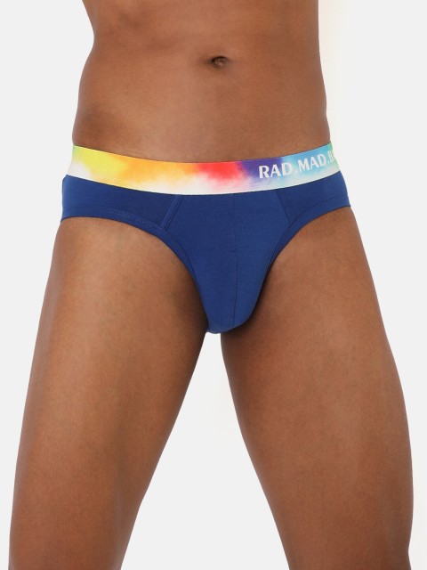 

RAD.MAD.BAD Men Blue Solid Anti-Microbial Cotton Briefs - 8906142150325