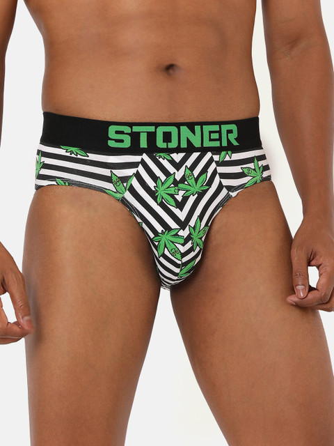 

RAD.MAD.BAD Men Black & White Striped Anti Microbial Briefs 8906142150240