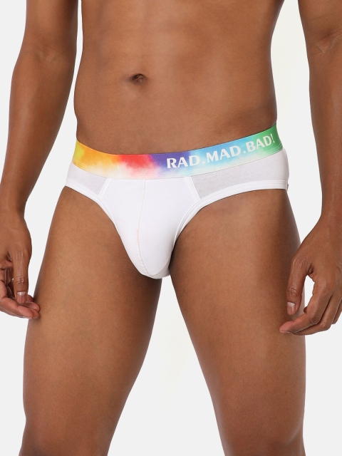 

RAD.MAD.BAD Men White Solid Anti-microbial Cotton Brief 8906142150486