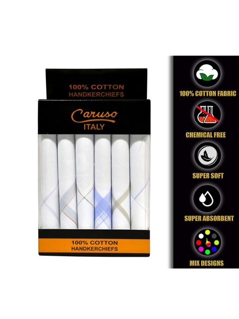 

Caruso ITALY Men White Pack of 12 Cotton Handkerchiefs