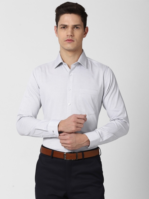 

Van Heusen Men Grey Slim Fit Printed Pure Cotton Formal Shirt