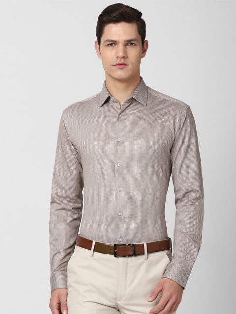 

Van Heusen Men Beige & Off-White Slim Fit Formal Shirt