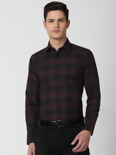 

Van Heusen Men Black Slim Fit Checked Formal Shirt