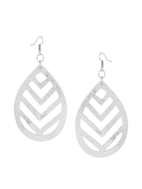 

AADY AUSTIN Silver-Toned Contemporary Drop Earrings