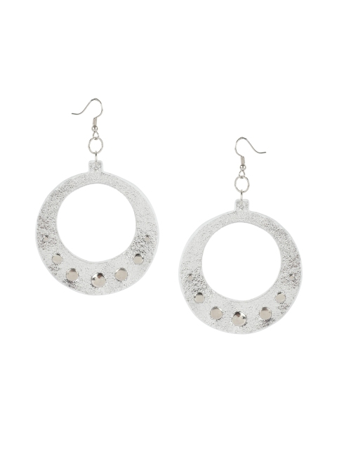 

AADY AUSTIN White Contemporary Drop Earrings