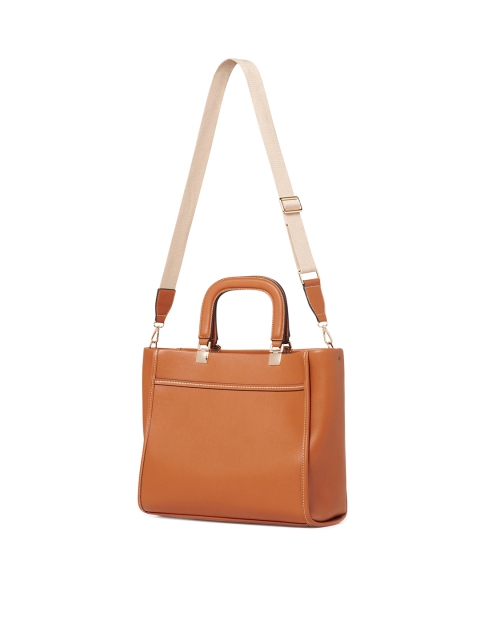 

Forever New Brown PU Structured Shoulder Bag with Applique