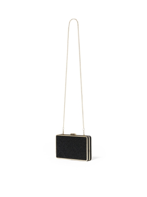 

Forever New Women Black & Gold-Toned Textured Purse Clutch