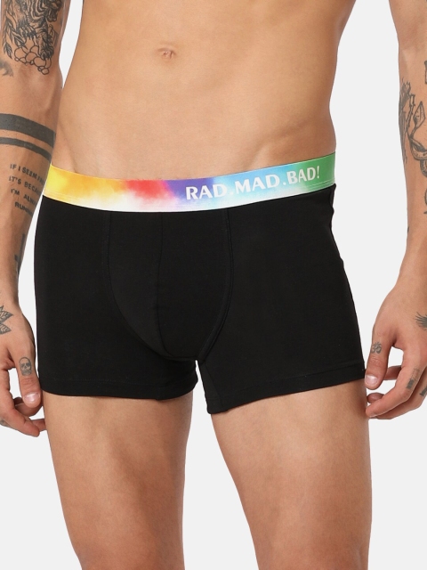 

RAD.MAD.BAD Men Black Lover Solid Trunk 8906142150608-Black