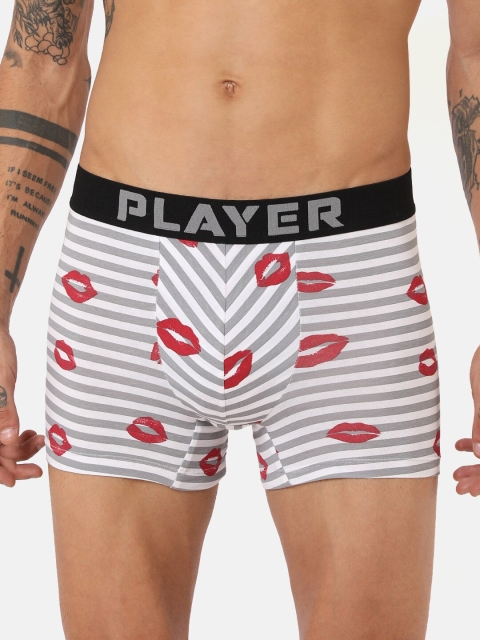 

RAD.MAD.BAD Men Grey & White Striped Trunks 8906142150202