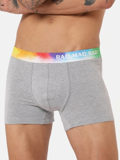 

RAD.MAD.BAD Men Grey Solid Trunk 8906142150448