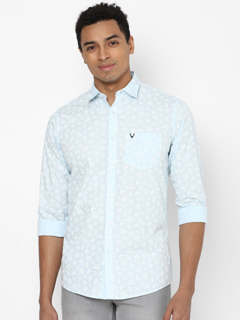 

Allen Solly Men Blue Slim Fit Floral Printed Cotton Casual Shirt