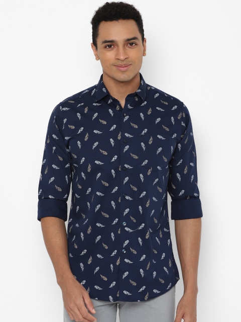 

Allen Solly Men Navy Blue Slim Fit Printed Casual Shirt