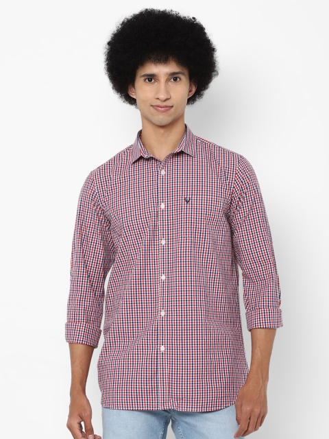 

Allen Solly Men Red Slim Fit Micro Checked Cotton Casual Shirt