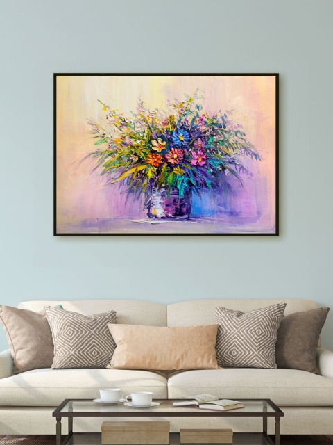 

ARTSPACE Multi-coloured Flower Bouquet Canvas Wall Art, Blue