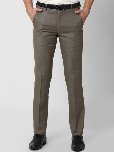 

Van Heusen Men Grey Textured Slim Fit Trousers