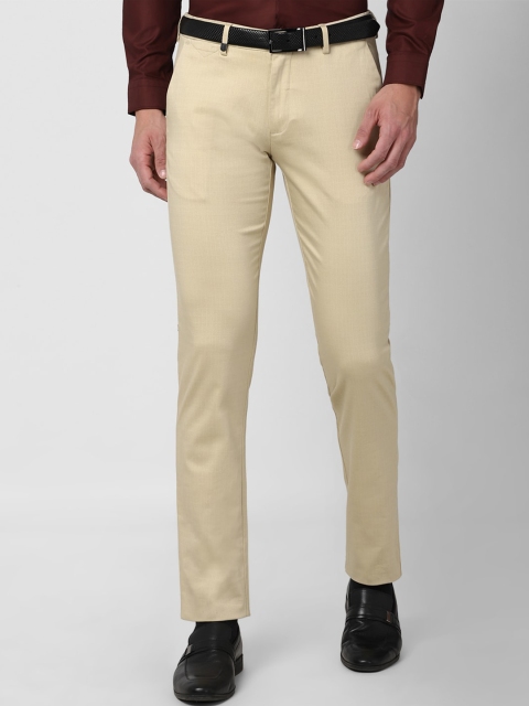 

Van Heusen Men Khaki Textured Slim Fit Trousers