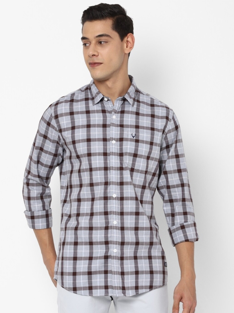 

Allen Solly Sport Men Grey & Brown Checked Casual Shirt