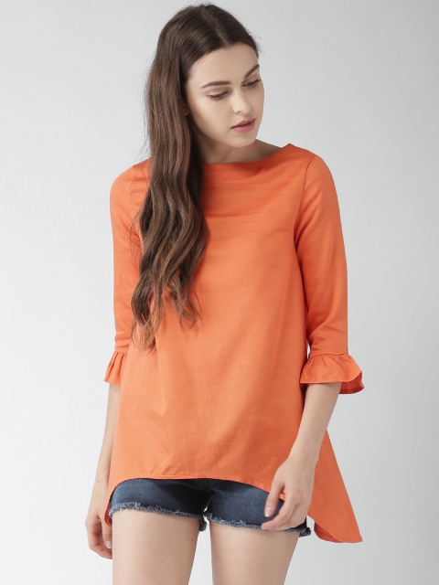 

Mast & Harbour Women Orange Solid A-Line Top