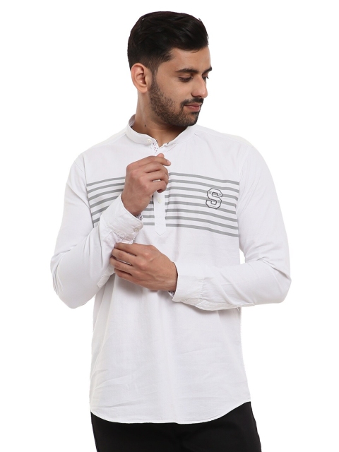 

V-Mart Men White Standard Slim Fit Casual Cotton Shirt