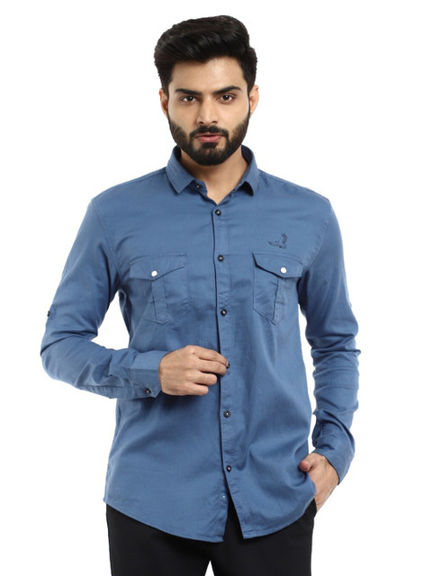 

V-Mart Men Blue Standard Slim Fit Casual Shirt