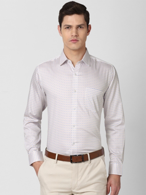 

Van Heusen Men Grey Regular Fit Horizontal Striped Cotton Formal Shirt