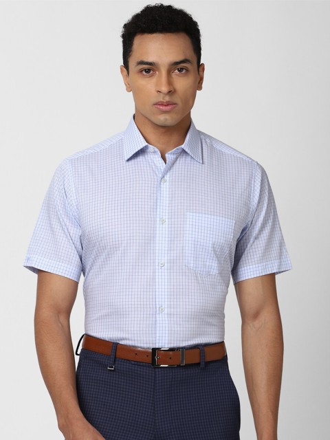 

Van Heusen Men Blue Checked Formal Shirt