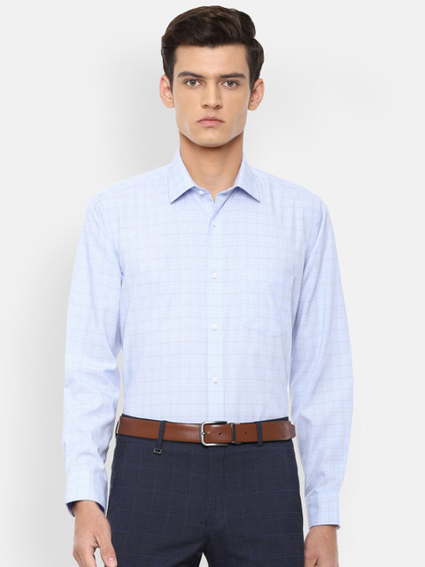 

Van Heusen Men Blue Checked Formal Shirt