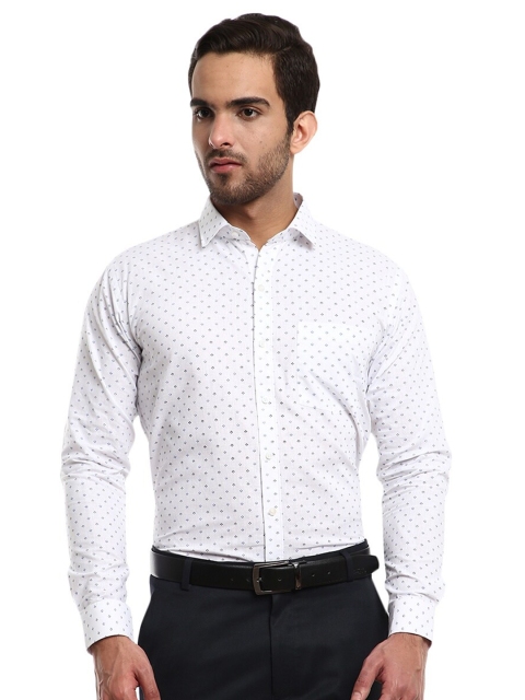 

V-Mart Men White Standard Printed Formal Shirt