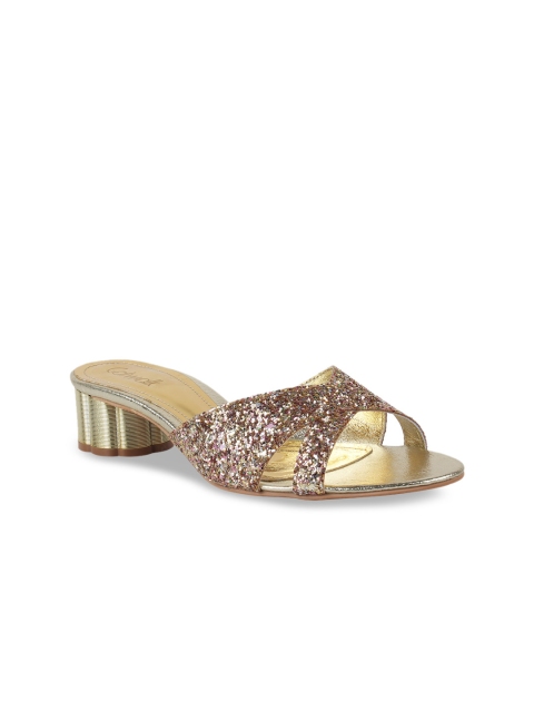 

Catwalk Gold-Toned Embellished Block Sandals