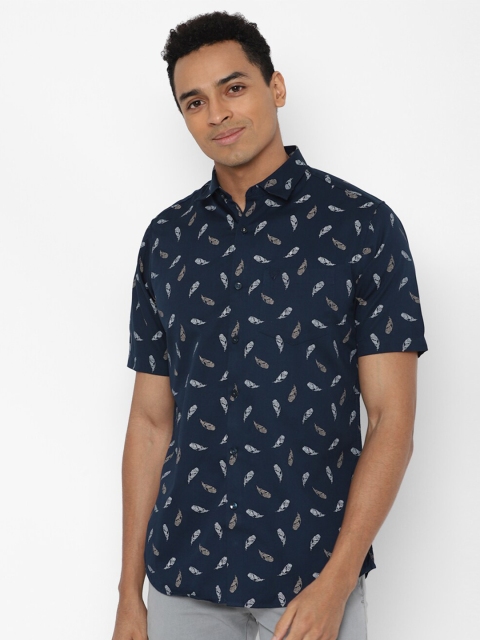 

Allen Solly Men Navy Blue Slim Fit Printed Casual Shirt