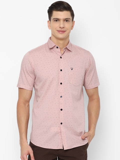 

Allen Solly Men Pink Slim Fit Printed Casual Shirt