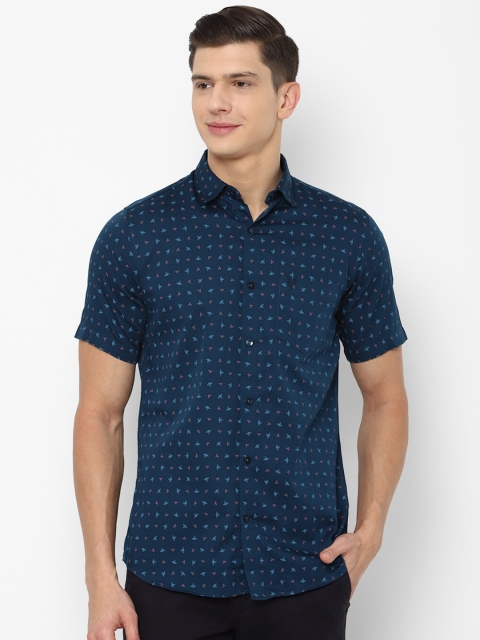 

Allen Solly Men Blue Slim Fit Micro Ditsy Printed Pure Cotton Casual Shirt