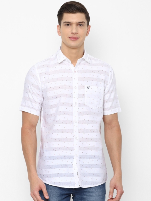 

Allen Solly Men White Slim Fit Printed Casual Shirt