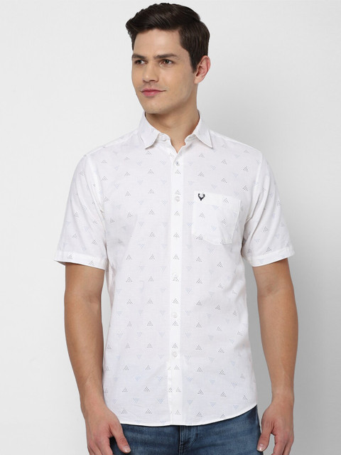 

Allen Solly Men White Slim Fit Printed Casual Shirt