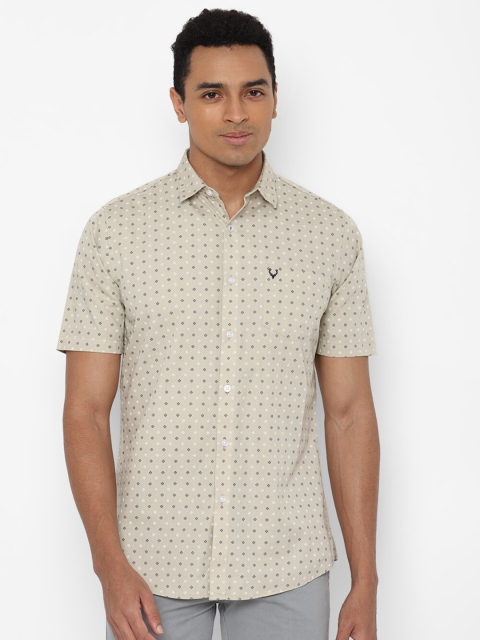 

Allen Solly Men Beige Slim Fit Printed Casual Shirt