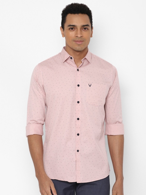 

Allen Solly Men Pink Slim Fit Printed Casual Shirt