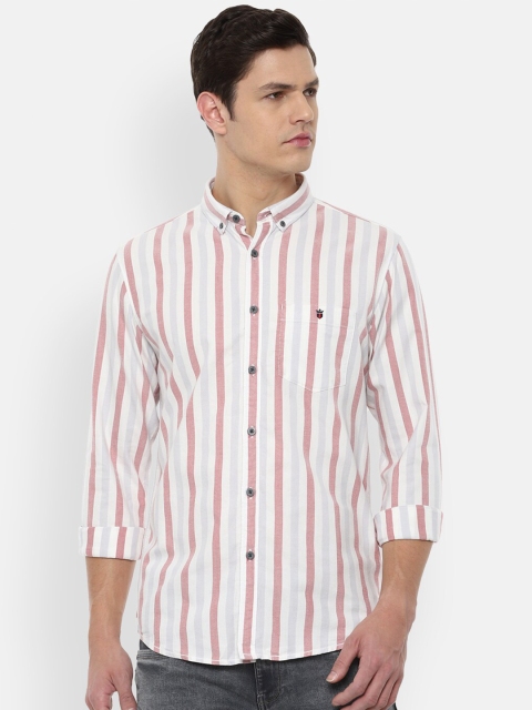

Louis Philippe Jeans Men Grey Slim Fit Striped Casual Shirt