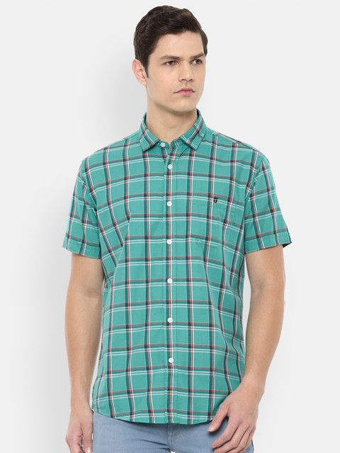 

Louis Philippe Jeans Men Blue Slim Fit Checked Casual Shirt