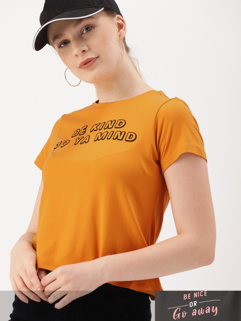 

DressBerry Women Pack of 2 Typography Print T-shirts, Charcoal